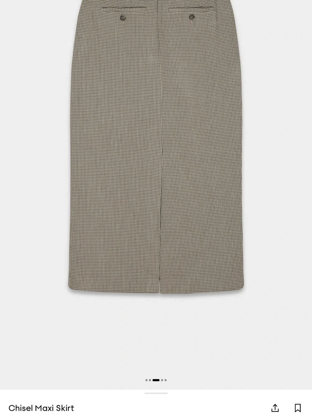 NWT Aritzia Chisel Maxi Skirt by Babaton, Grey Check, Maxi Pencil Skirt, Size 6 - Picture 13 of 16